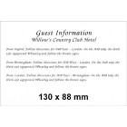 130 x 88 (Landscape) White Information Card