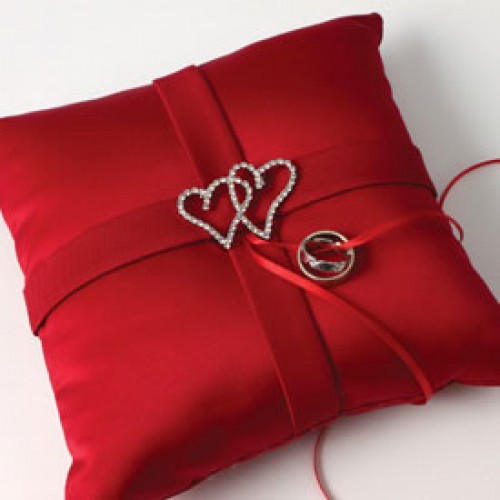 Wedding ring pillow red